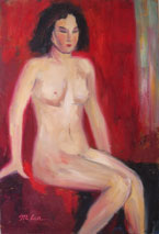 A nude in rich warm interior