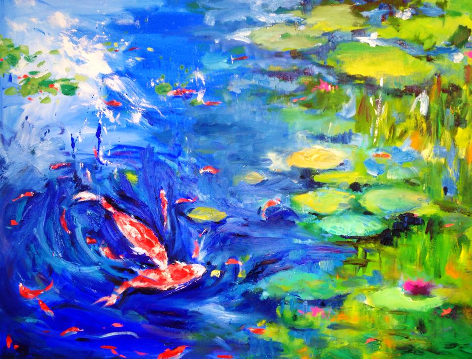 Aquatic painting 16 by 16 inches (8P)