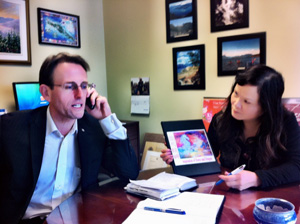 photo of John Weston and Michelle in the member of parliament's office