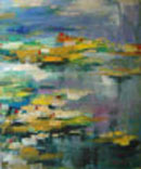 Lotus, an oil on canvas, twenty by twenty-four inches