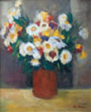 Musical Notation, an oil on canvas, twenty by twenty-four inches