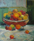 Pearl of Fruits, an oil on canvas, twenty by twenty-four inches