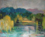 Pond, an oil on canvas, twenty by twenty-four inches