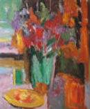 Shadow of Flowers, an oil on canvas, twenty by twenty-four inches