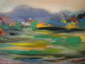 Morning Creek Three, an oil on canvas, eleven by fourteen inches