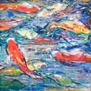Aquatic painting 16 by 16 inches (8P)