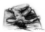 reclining female sketch two, charcoal on paper