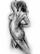standing female sketch three, charcoal on paper