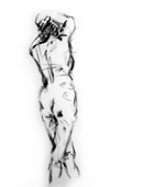 standing male sketch one, charcoal on paper